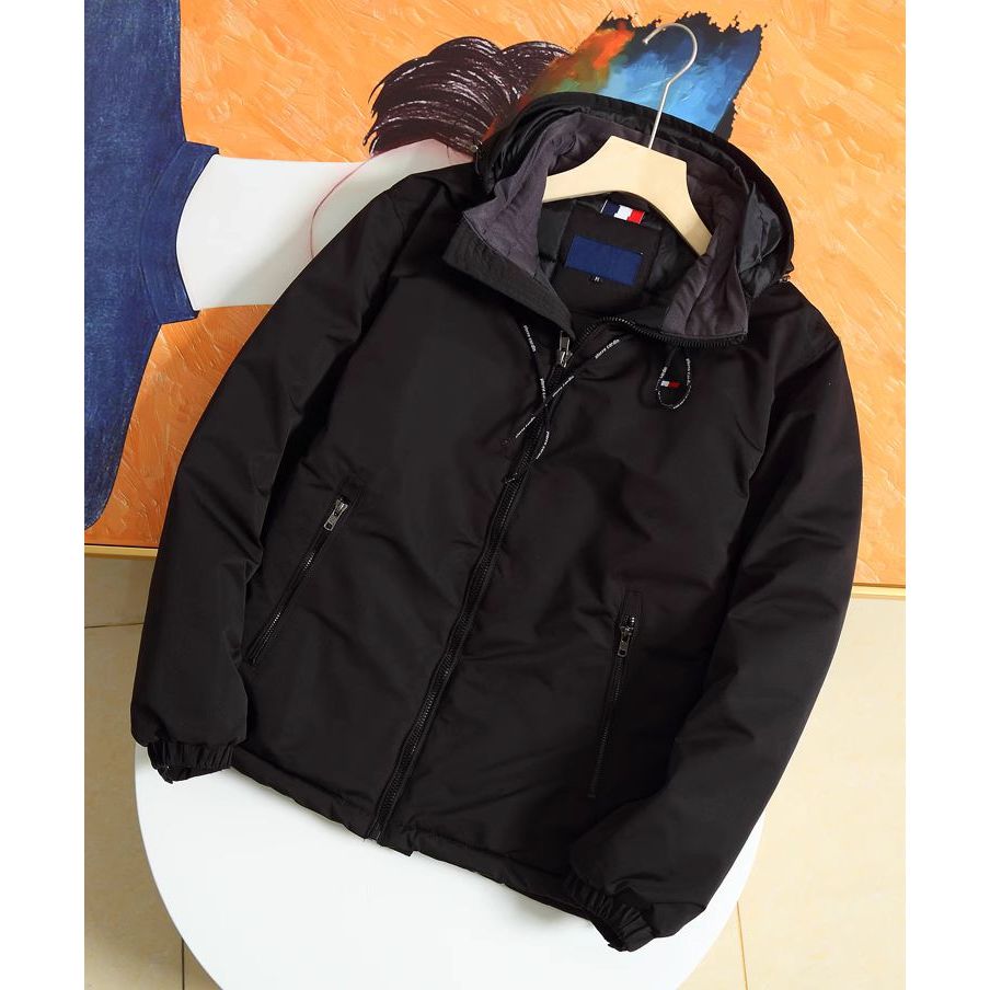 沐居商行 歐美單 冬季連帽加厚保暖鋪棉外套A12071 ( 黑色)
