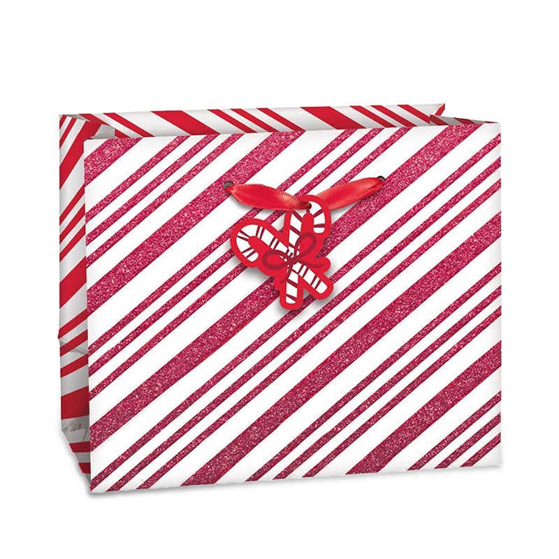 派對城 現貨 【禮物袋1入-條紋拐杖糖】 歐美派對 禮物袋 禮物盒 聖誕節 聖誕佈置 派對佈置 拍攝道具