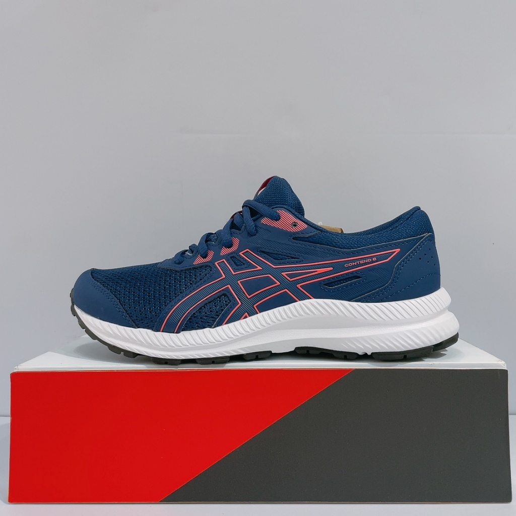 ASICS GEL-CONTEND 8 GS 女生 藍色 舒適 透氣 輕量 運動 慢跑鞋 1014A259-408