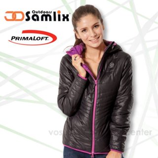 【山力士 SAMLIX】M零碼》女 款輕量防風防潑保暖外套Primaloft 休閒外套/100%聚酯纖維 黑 36813