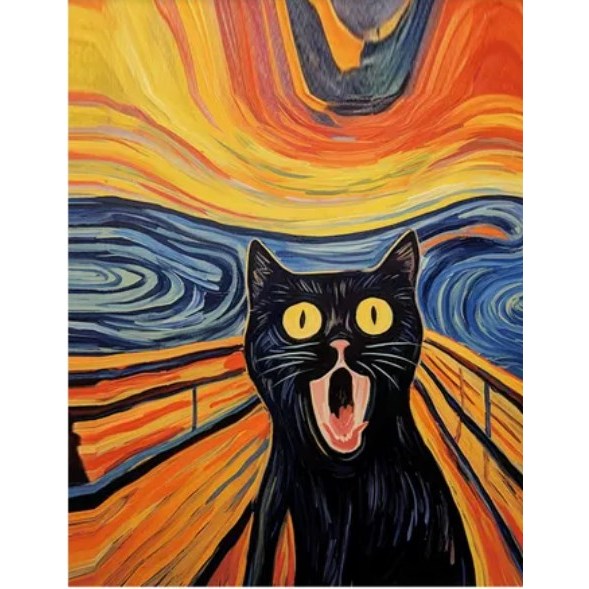 💖啾啾💖現貨 8款 貓星人主角【日本製】貓咪 藝術畫 精品 相框畫 吶喊 星空 猫