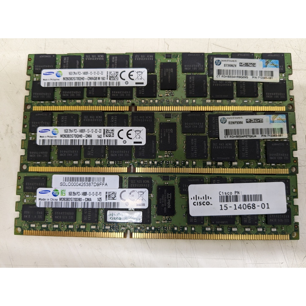 三星 DDR3 1866 14900R  單條16G ECC REG RAM 伺服器記憶體