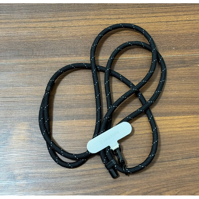 二手 CASETiFY 手機背帶 黑色 Rope Cross-body Strap - Black/White
