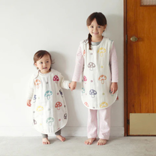 【日本預購】Hoppetta 六層紗 嬰兒幼兒 蘑菇防踢背心（幼童0~3歲/兒童2~7歲可穿）