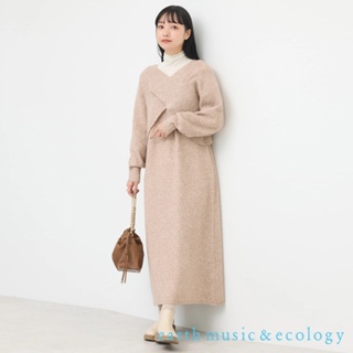 earth music&ecology 【SET ITEM】短版交疊V領針織衫+針織背心洋裝(1M37L2H0100)