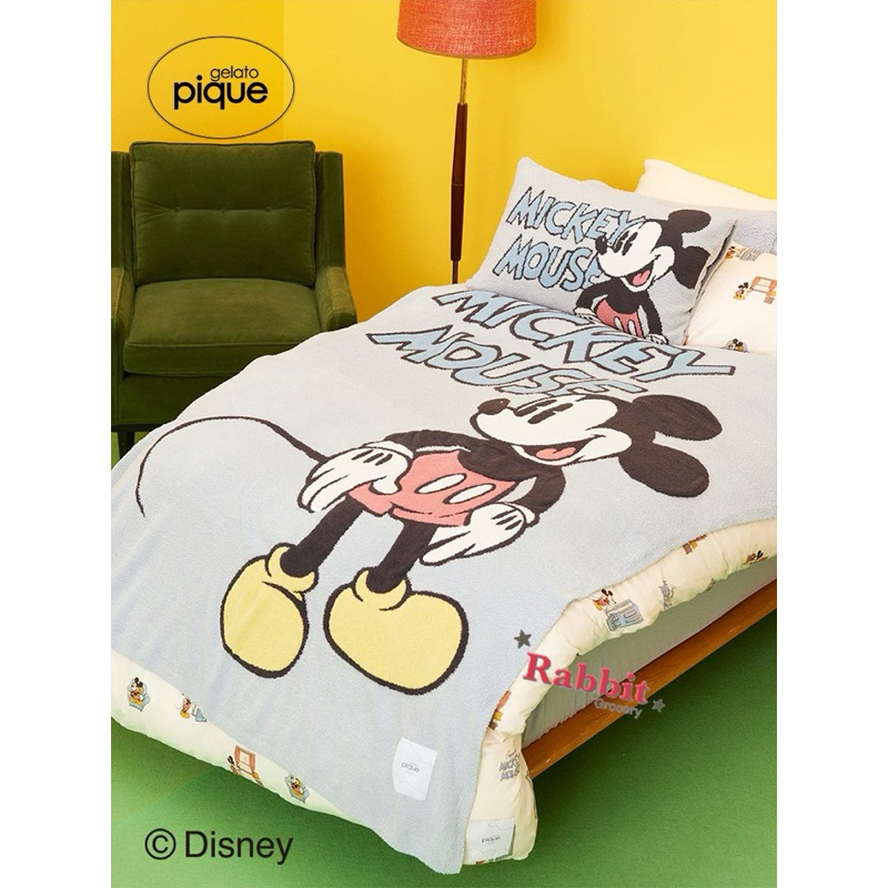 🎉小兔雜貨🐰🎉日本Gelato pique 迪士尼聯名款 米奇&amp;唐老鴨緹花絨毛蓋毯