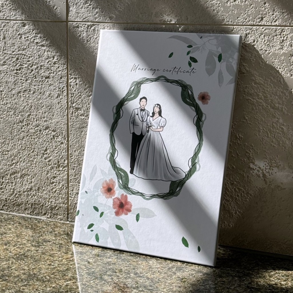 【客製化禮物】客製化結婚書約(含書約夾) 婚禮小物 似顏繪