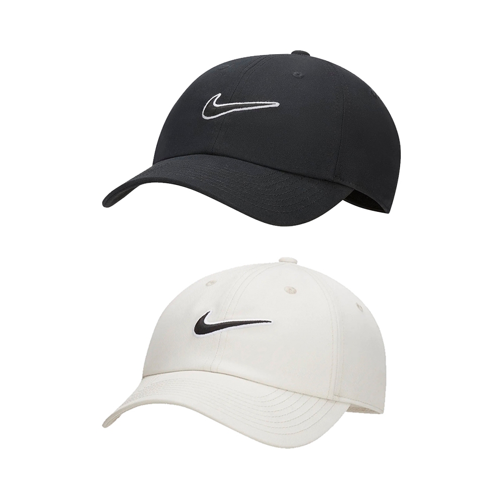 NIKE CLUB CAP U CB SWSH 米白 刺繡老帽 棒球帽 - FB5369072 FB5369010