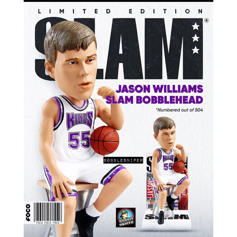 NBA Slam雜誌 playmaker 白色巧克力 Jason Williams 國王隊主塲搖頭娃娃 公仔