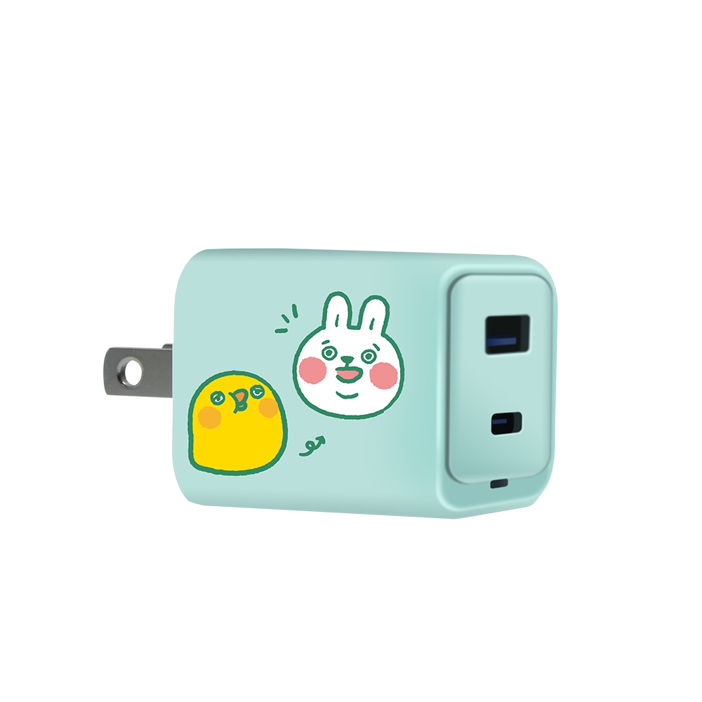 HaoO｜35W雙孔超輕巧氮化鎵電源供應器 懶散兔聯名款 支援QC/PD雙孔快充 極小極輕設計 輕巧方便攜帶