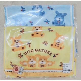 童巾 DOG GATHER 印花兒童毛巾-藍/黃兩色