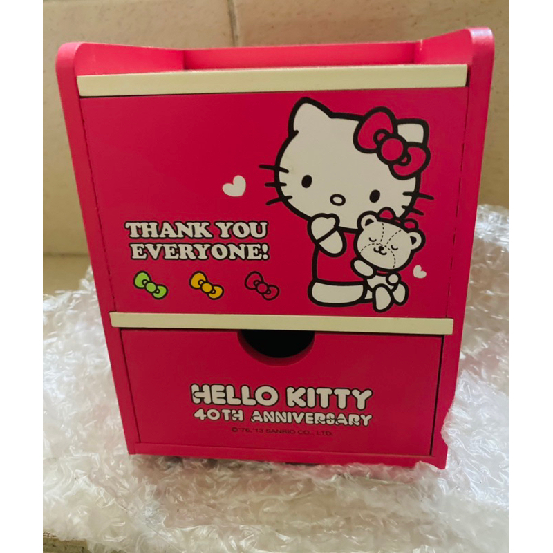 夢時代 Hello Kitty 40週年紀念 有鏡收納盒  置物盒 收藏盒 收納盒
