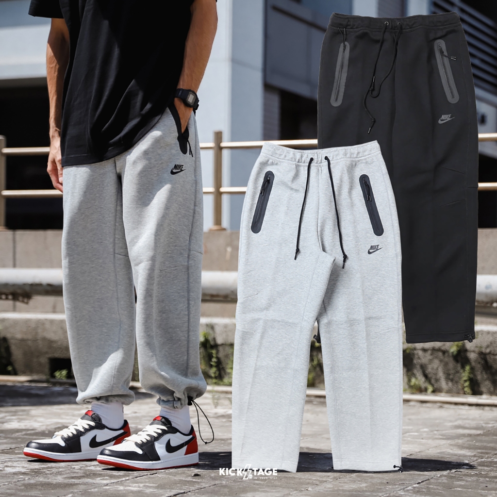 NIKE SPORTSWEAR TECH FLEECE 黑色 灰色 抽繩 可調褲管 休閒 棉褲 男款【FB8013】