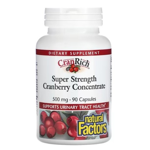 Natural Factors, CranRich，高效蔓越莓濃縮物，500毫克，90粒膠囊