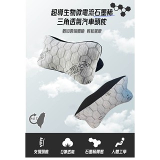 【現貨】超導生物微電流石墨烯三角透氣汽車頭枕