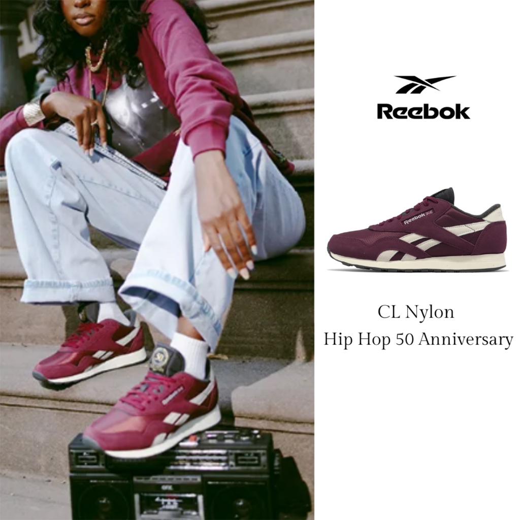 Reebok 休閒鞋 CL Nylon Hip Hop 50周年紀念 酒紅 米白 男鞋 女鞋 ACS 100073831