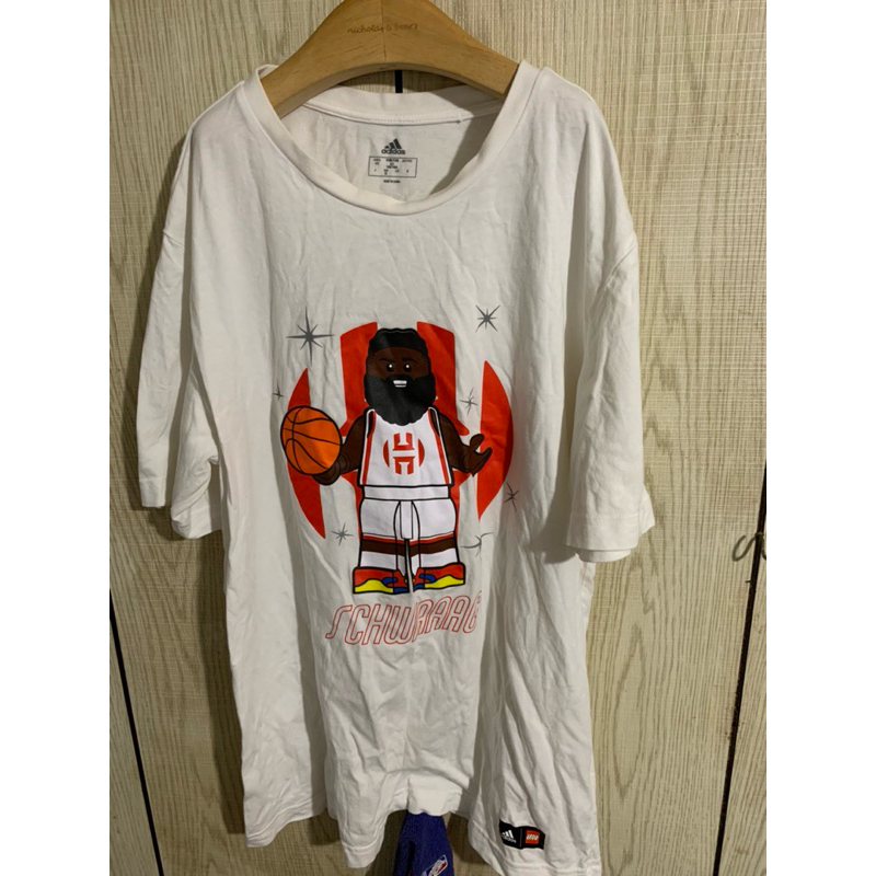 絕版 二手 古著  adidas x Lego 愛迪達 x樂高 NBA Harden  哈登 t恤 上衣 短袖 L