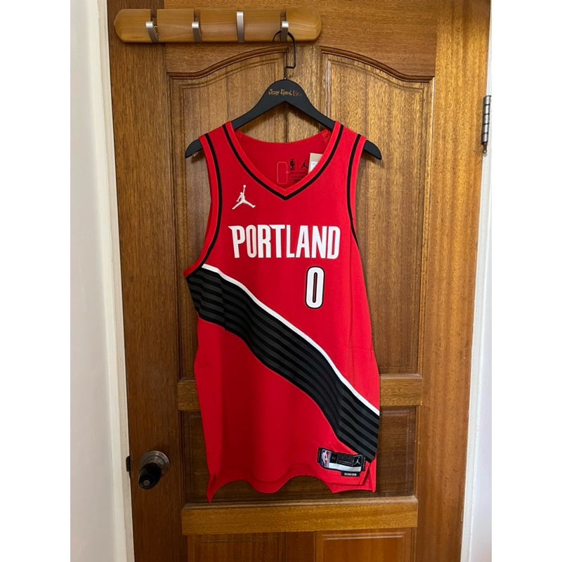 NBA波特蘭拓荒者 Damian Lillard  小李 75週年宣告紅 AU球員版 球衣
