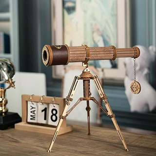 轉蛋概念館 Robotime ROKR 立體 木製 組裝模型 單筒望遠鏡 ST004 現貨