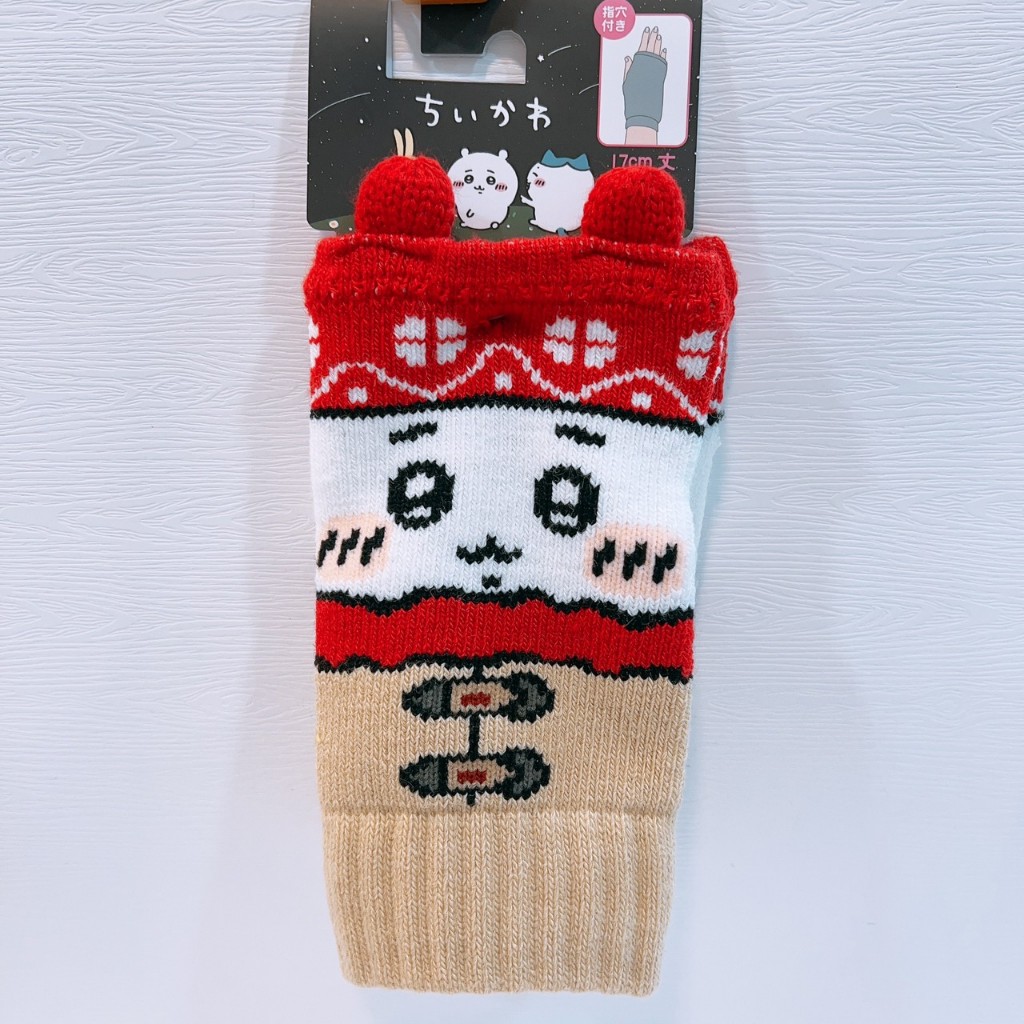 艾德雜貨 日本正版 吉伊卡哇 Chiikawa 小可愛 毛線手套 保暖手套 冬季保暖用品 露指手套 針織手套