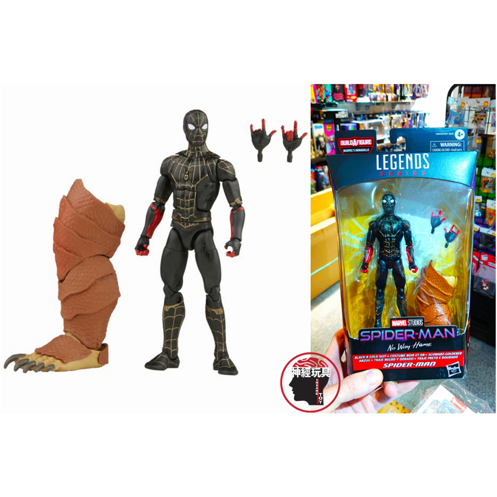 【神經玩具】現貨 孩之寶 Marvel Legends 蜘蛛人:無家日 電影 黑金蜘蛛人 6吋可動 含Baf配件 暗金