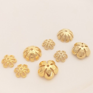 宏雲Hongyun-Ala--保色14K淺金色18K真金色色花托配件手工diy小雛菊珠帽珠託飾品材料