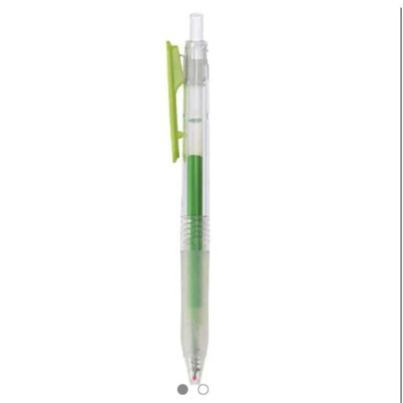 全新 無印良品 滑順按壓再生膠墨筆 淺綠色 原子筆