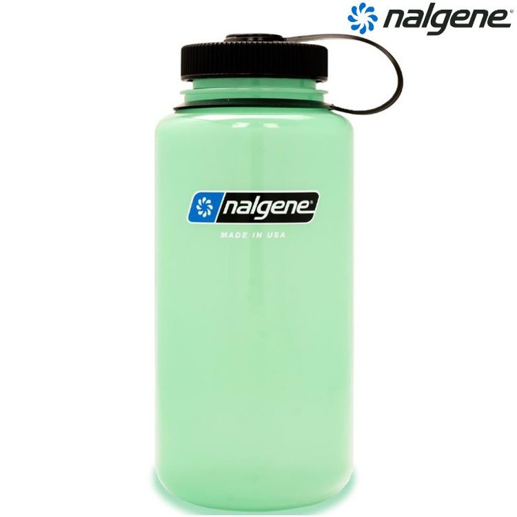 Nalgene 1000cc 寬嘴水壺/運動水瓶/寬口瓶 Tritan Sustain 美國製 2020-4032發光綠