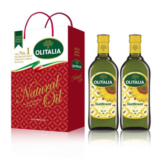 Olitalia 奧利塔頂級葵花油禮盒(1000mlx2瓶)最適合台灣人的大火快炒烹調方式 耐高溫