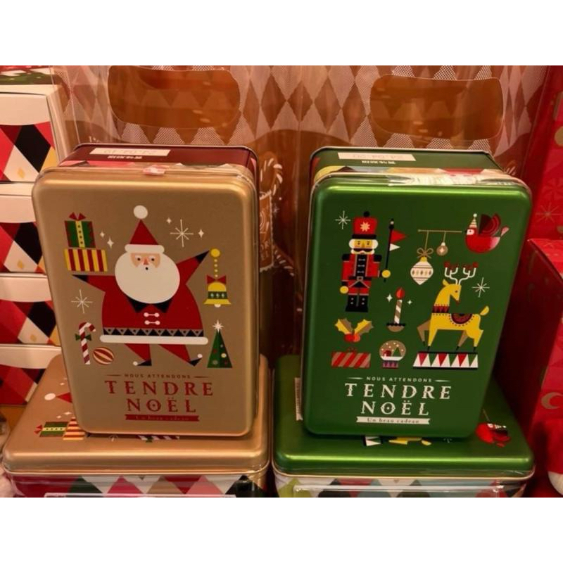 （現貨）日本神戶風月堂-聖誕款式-方形餅乾禮盒(附小塑膠禮袋)