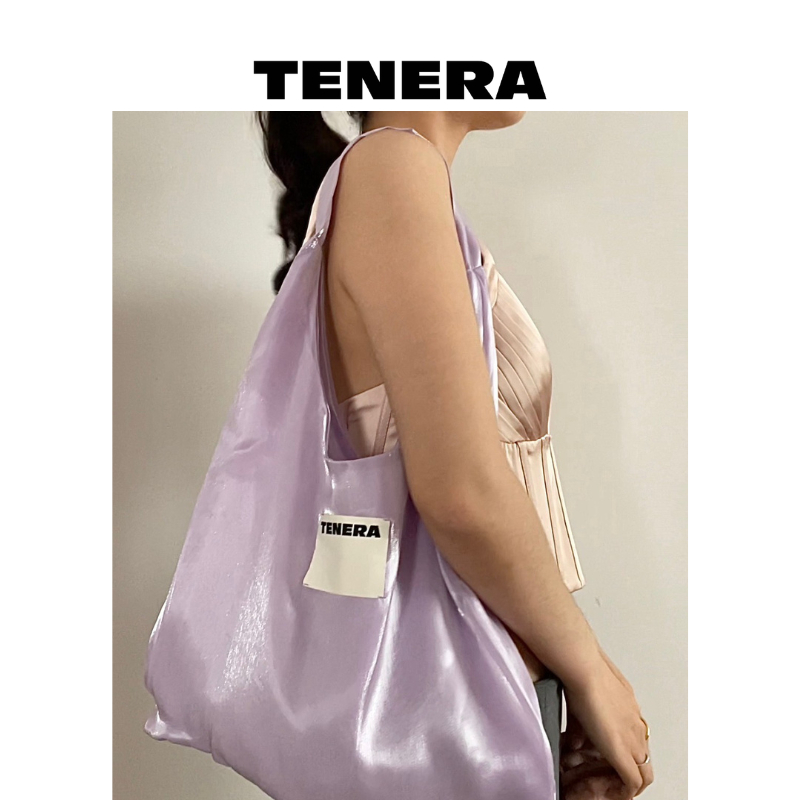 【TENERA】芭蕾單肩包-淺紫色   INS風 韓國 溫柔小姐姐  小紅書爆款環保袋 肩背包 (台灣總代理原廠正貨)
