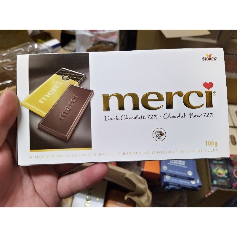 德國  merci 72%黑巧克力、咖啡巧克力、橘子杏仁巧克力（100g）