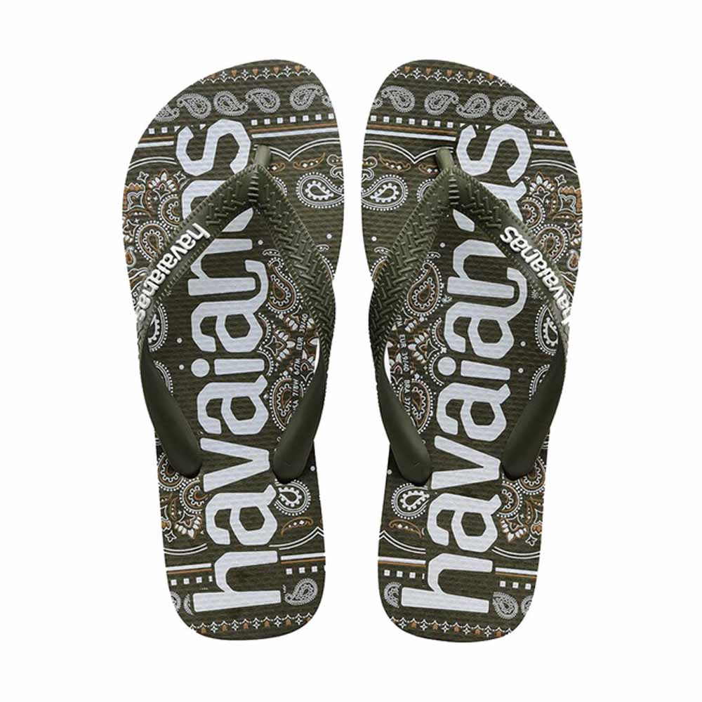 Havaianas Top Logomania 哈瓦仕 男生 綠色 圖騰 防水 人字拖 拖鞋 4148449-0869U