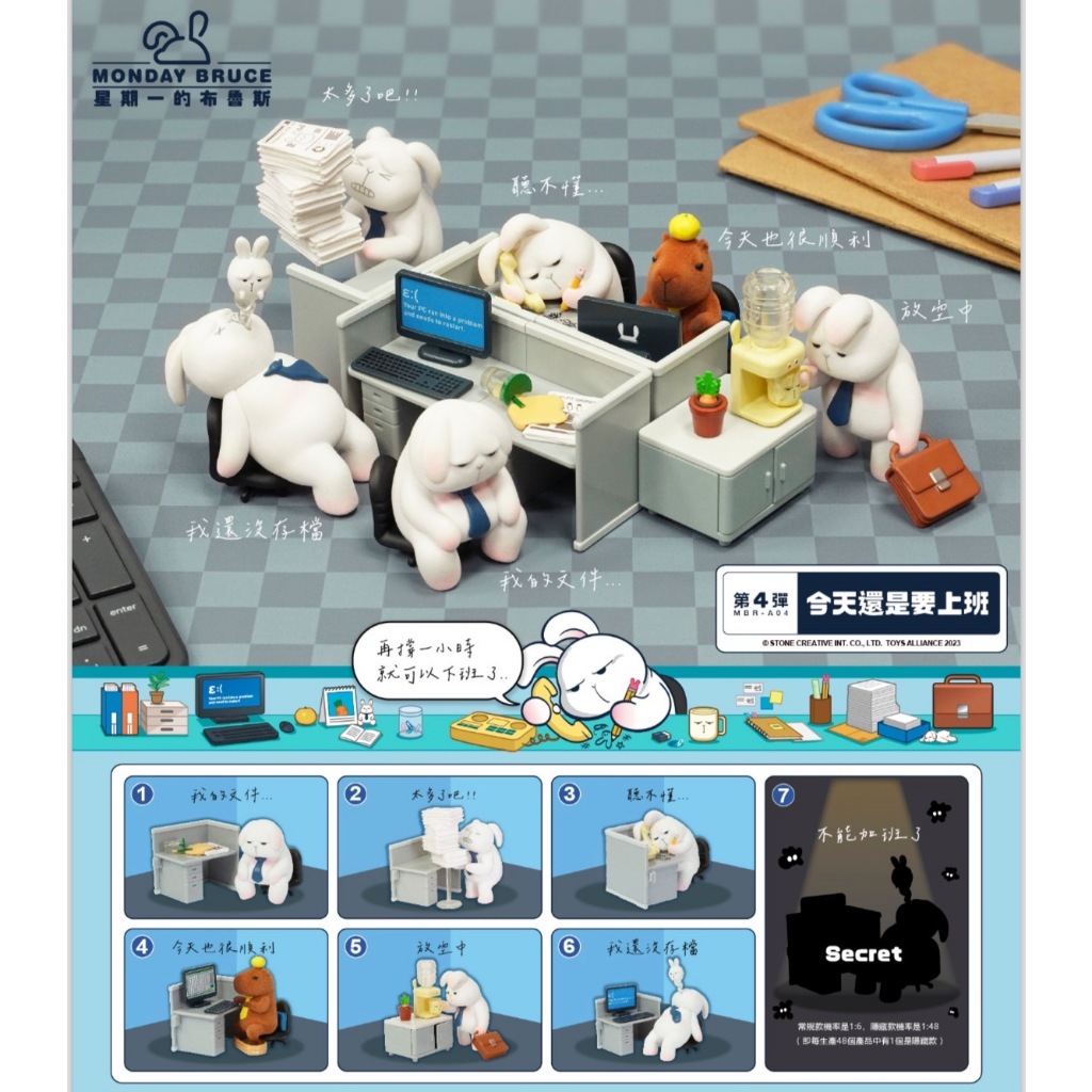 『現貨』星期一的布魯斯P4   今天還是要上班    盒玩   盲盒  【蛋樂寶】