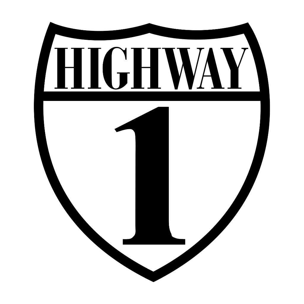 【德國Louis】Highway 1 品牌貼紙 經典一號公路Logo美式巡航重機貼片哈雷老車安全帽貼標 30122296