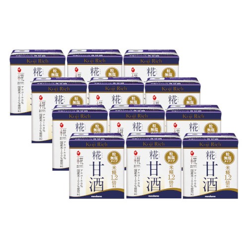 日本官方｜丸米 PLUS糀 糀甘酒風味顆粒飲(附吸管) x12瓶