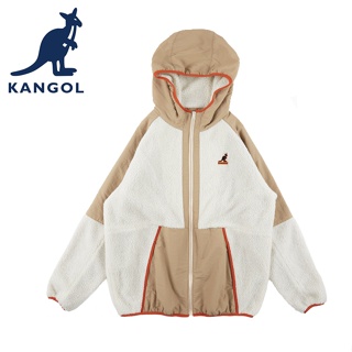 kangol 英國袋鼠 秋冬 連帽羔羊絨外套 63521423 連帽外套 女款 中卡其 黑色