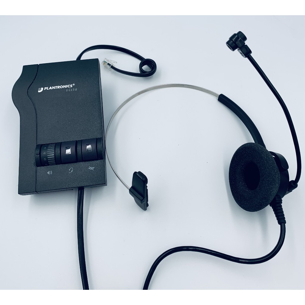 Plantronics M12適配器單耳頭戴耳機組 中古品出清 客服耳機 行銷中心 有線電話專用