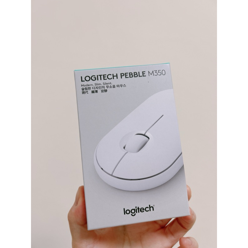 Logitech 羅技 Pebble M350 鵝卵石 靜音藍芽無線滑鼠 珍珠白