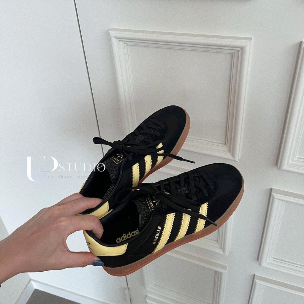 UP_Adidas Originals Gazelle 黑色 黃黑 焦糖底 復古鞋 德訓鞋 IG4999