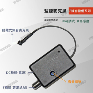 【阿宅監控屋】可調式麥克風集音器(MIC-101A) 監聽隱藏式 搭配攝影機影音同步/監視主機錄音 臺灣製造 監視器材