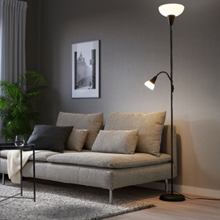 北歐LOFT風格經典IKEA宜家TÅGARP上照落地燈/閱讀燈燈飾立燈燈具/黑白配色/不含燈泡/二手八成新/特$390