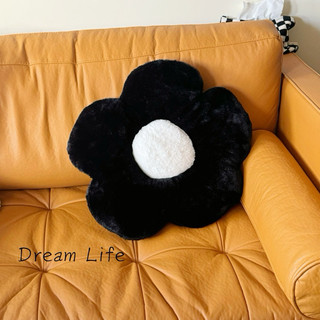 Dream Life/花朵抱枕 靠墊 坐墊 午休枕 厚款 黑色