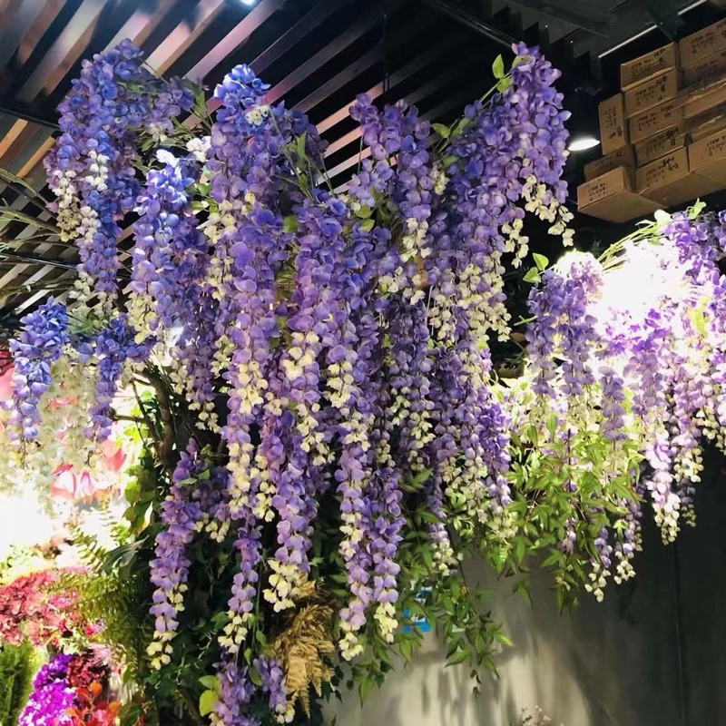 😇網紅植物牆😇阿勃勒 仿真花 垂吊藤蔓 纏繞植物 裝飾造型花 藝術植物 婚慶造景 拍攝道具 網紅植物