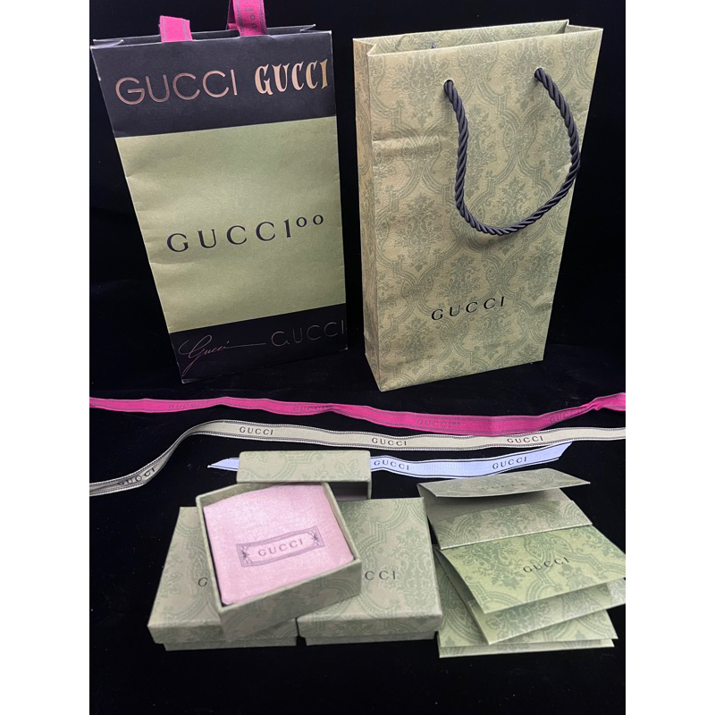 Gucci紙盒 飾品盒 緞帶 信封
