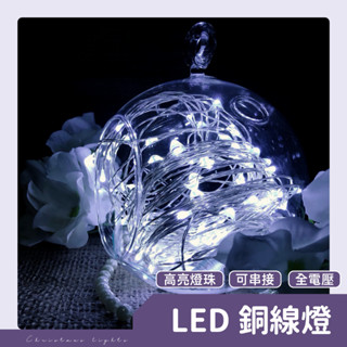 【銅線燈-白光】✨光譜照明 LED 聖誕燈 10米100燈 接頭可串接 防水控制器 閃爍 佈置 婚禮 生日 派對 氛圍燈