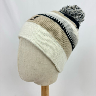 古著 KANGOL 袋鼠牌 老品 KANGOL 日版 刺繡Logo 條紋 雙層 厚版 粗針織 毛球 毛帽