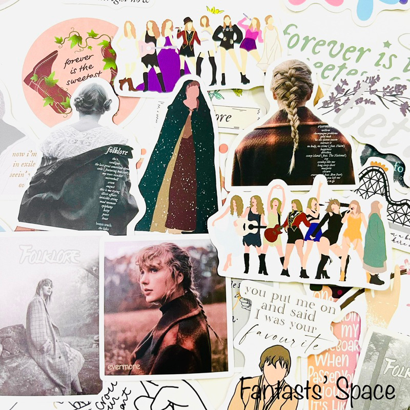 F•L🚀(現貨)50張不重複 Taylor Swift 泰勒絲 Folklore Evermore系列 防水貼紙 貼紙