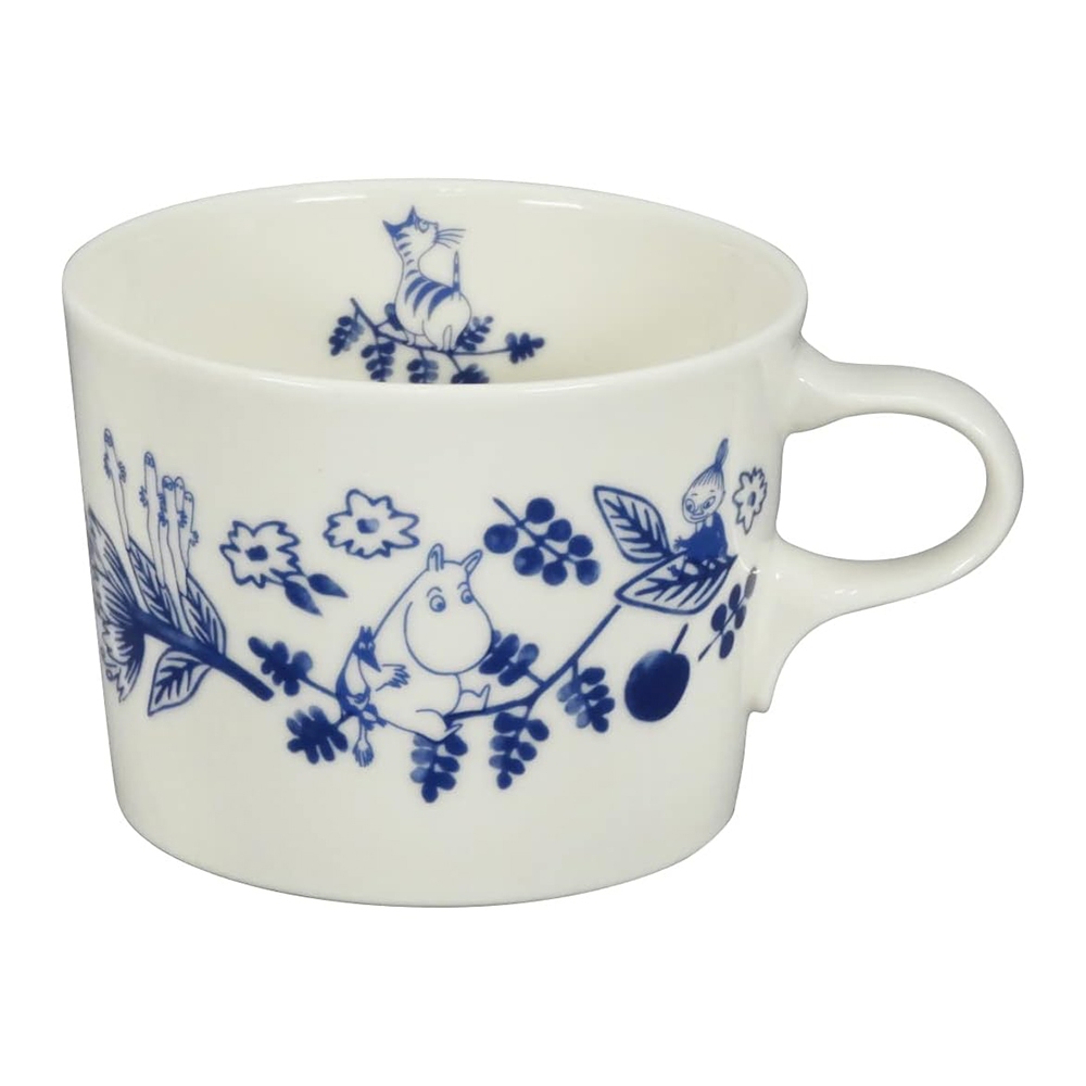 日本山加 YAMAKA 日本製 Moomin 藍色花卉系列 陶瓷馬克杯 嚕嚕米 小花 SJ12671