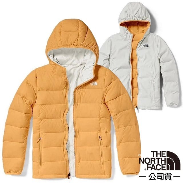 【北臉 The North Face】送》女 款保暖防潑雙面穿連帽羽絨外套 FP700鵝絨 登山中層外套_83OK